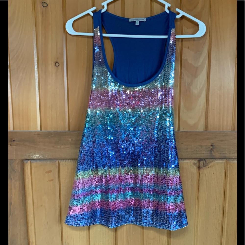 Multi- colored sequin tank